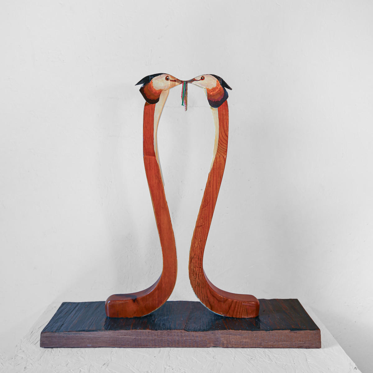 Courting Great Crested Grebes: Mixed media, 21 inches high, £400
