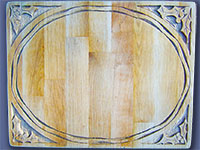 Cutting board. Oak block wood: 18 inches x 14 inches.