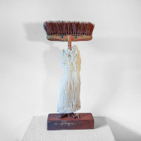 Lady In Spaghetti Dress: Mixed media, 30 inches high, £450